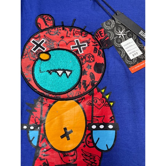 Black Pike Blue Teddy bear Shirt sz S - Picture 3 of 4